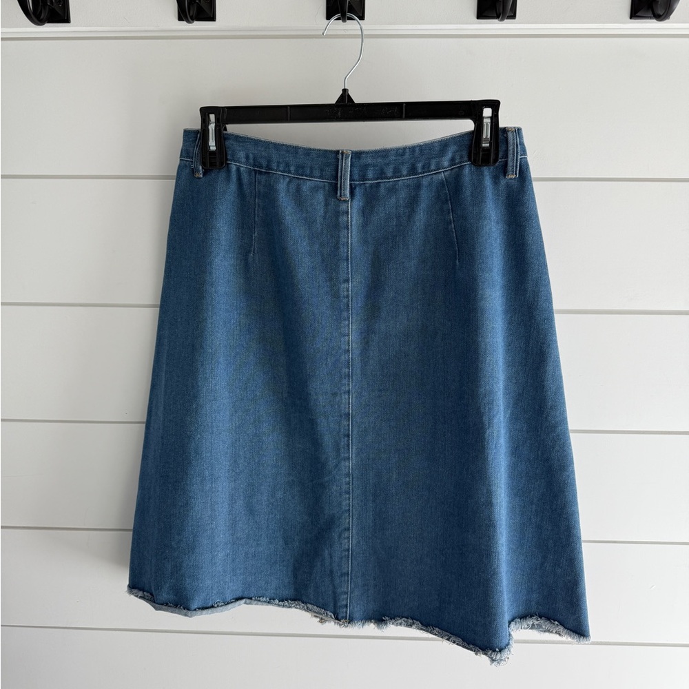 Allegra K Denim Button-Front Align Skirt, Size Large (10-12) - Picture 4 of 6